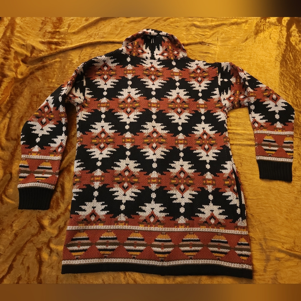 Lucky Brand Aztec Open Front Knit Cardigan Sweater - Picture 13 of 16